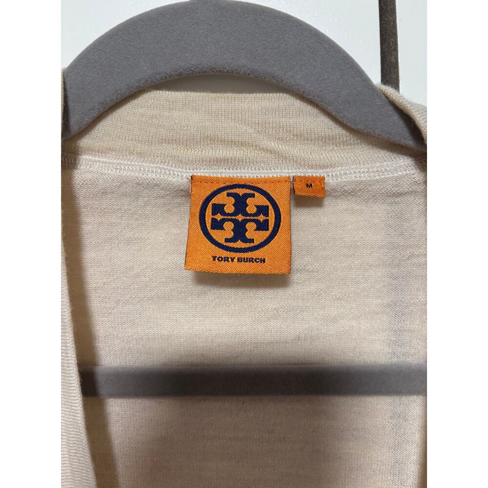 Tory Burch Beige Merino Wool Button Cardigan M - Picture 4 of 10
